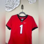 Nike NTM: Georgia Bulldogs #1 Dri-Fit Red & White Football Jersey Women’s Large Photo 2