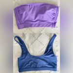 Xhilaration Bikini Top Purple Bandeau Blue Scoop Neck Bundle Set Lot Pastel Size S Photo 1