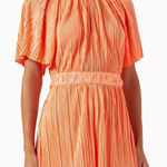 MINKPINK Revolve  Livia Plisse short sleeve Flowy Orange Pleated Romper small Photo 0