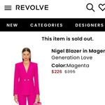 Generation Love NWOT Revolve  Nigel Blazer Magenta Size XS 💕SOLD OUT💕 Photo 2