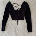 ZARA  | Satin Effect Lace Up Top Photo 3