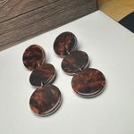 J.Crew Brown Faux Tortoise Look Dangle Drop Pierced Earrings Photo 0