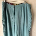 Diane Von Furstenberg  Silk Assets Wide Leg Palazzo Pants Blue L Oversized Artsy Photo 1