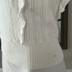AQUA Bloomingdale’s Ruffle Trim Crochet Top in Ivory, Size XL New w/Tag Photo 7
