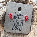 Swavorski Girls Swarovski Crystal Sterling Silver Red Wing Heart Earrings Photo 0