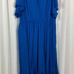 Torrid Classic Blue Y Neck Smocked Waist Challis Maxi Dress Sz.4 NWT Photo 3