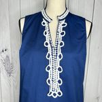 Mud Pie  B. Berry Sheath Dress Womens Sz L Blue Sleeveless Lace Detail Stretch Photo 1