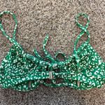 SheIn Green and White Cheetah Print Bikini Top Photo 1