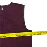 Ralph Lauren Lauren Burgundy Sleeveless Sheath Dress Faux Leather Trim Size L Photo 8