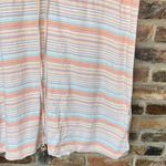 Love Sam  Coral Blue Striped Tassel Tie Cover Up Dress Women's One Size Photo 2