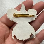 Vintage Style White Floral Hand Carved Resin Orchid Brooch Statement Jewelry Pin Photo 3