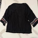 Knox Rose  Open Front Embroidered Boho Kimono Womens Medium Black Tassle Cardigan Photo 6
