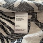 Tribal Long Sleeve Leaf Print roll sleeve cotton linen blouse S NWT black Photo 6