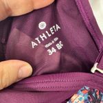 Athleta ‎ Women's Swimsuit 34BC Purple Multi Print Tankini One Piece Active Swim Photo 3