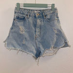 ZARA  women’s size 4 distressed mini boho hip jean shorts Photo 0