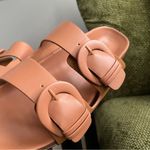 Time & Tru Cognac Brown Slides Women’s Size 9 Sandals Photo 4