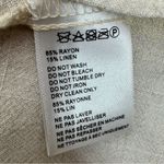 Urban Outfitters Linen Blend Babydoll Mini Dress Beige Small V Neck Button Photo 9