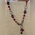 Premier Designs NWOT  Brushed gold and reds statement necklace Photo 1