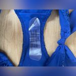 Aerie New  royal blue crochet bikini bottoms with tie sides, hygienic liner; L Photo 5