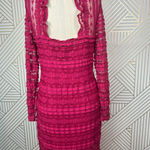 Saylor  Suzie Long Sleeve Lace Sheath Midi Dress Fuchsia‎ Pink Size Medium Photo 9