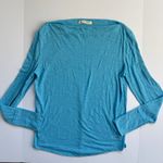 Free People  Sky Blue Boatneck Long Sleeve Tee Size Medium NWOT Photo 1