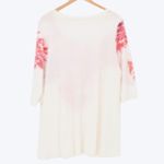 J.Jill NWT Pure Jill Ballet Sleeve Tunic Floral TShirt Cream Pink Scoop Size PXL Photo 4