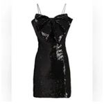 RONNY KOBO Sequin Embellished Lindsay Bow Front Mini Dress Black Women’s Size S Photo 6