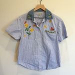 Cabin creek Embroidered Gingham Button Down with Denim Collar Photo 0