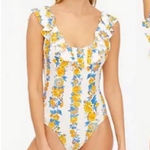 J.Crew J.‎ Crew Ruffle scoop-back one-piece in blossom stripe Photo 0