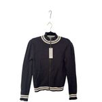 Treasure & Bond  Small‎ Ruffle Trim Cardigan Track Jacket Charcoal Gray No… Photo 2