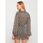 ZARA Mini Dress 70s Gray Black Knotted Metallic Thread Draped Large 8677/067 Photo 12