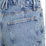 Good American 90s Duster high rise straight leg jeans ripped in blue950 2/26 Photo 3