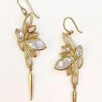 American Vintage Unique Gold and Crystal Dangle Ornate Statement Earrings Photo 0