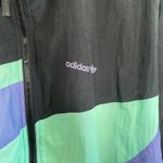 Adidas Vintage 80s  Black and Teal Mesh Lined Track Jacket Size M Photo 1