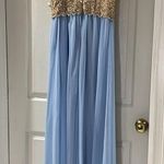 Prom Girl Blue and Rhinestone dress Size 7/8 Photo 5