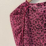 Topshop  ChiffonFloral Print Tie Front Puff Shoulder Long Sleeve Blouse Size‎ 4 Photo 7