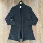White + Warren Mini Trapeze Open Cardigan 100% Cashmere Charcoal Heather Small Gray Photo 0
