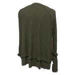We The Free Free People V Neck Oversized Laguna Waffle knit Thermal Sweater Olive Green XS Photo 2