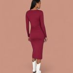NWT Wild Fable Women's Long Sleeve Bodycon Dress Deep Red M Size M Photo 2