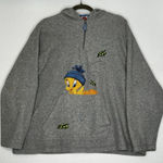 Looney Tunes Vintage  Tweety Embroidered Fall Gray Hoodie Quarter‎ Zip Size XL Photo 0