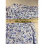 Lang of Salzburg Blue Floral Print Nightgown Small Button Front Long Sleeve White Photo 3