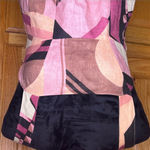 Banana Republic Kenza Fit & Flare Linen Mini Dress in Pink Geo Size 2 Petite Photo 2