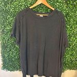 Free People  Black Oversized Exposed Seams Tee Sz Large Photo 0