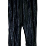 Joie  Black Faux Leather Smocked Waist Pants High Rise Slim Fit Women Size SP Photo 0