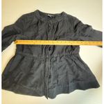 Banana Republic  Womens Small Black Peplum Top linen Cotton Button Front‎ Photo 4