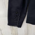 Oscar de la Renta Blazer Jacket Women 10 Black Polyester Rayon Lace Trim Pockets Photo 5