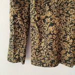 Peruvian Connection  Black Brown Floral Long Sleeve Shirt Women's size Small Photo 3