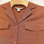 Athleta Echo Top Size Medium Burnt Orange Button Down Short Sleeve Breathable Photo 1