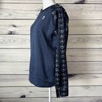 Burton Navy Blue Patterned Quartz Crewneck Fleece Sweatshirt Photo 7