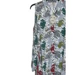 Entro Women's Shirt Dress Button-Up Midi Floral Collar Cold Shoulder Medium NWT Photo 3